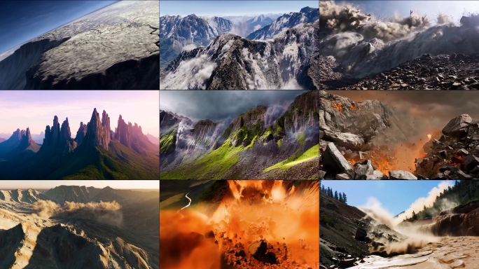 山体滑坡地质灾害景观自然崩塌地貌泥石流