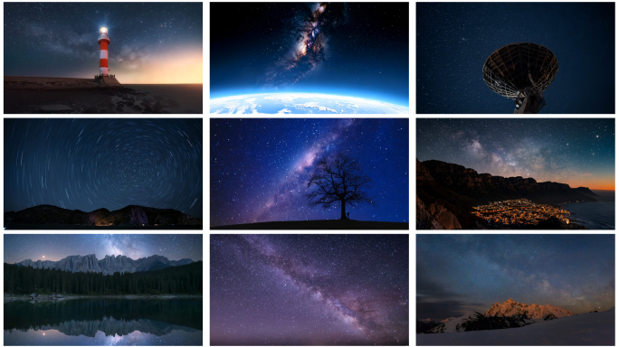 星空银河星轨星云延时摄影风光