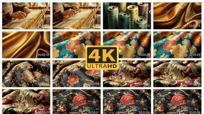 4K传统概念绸缎布料丝绸2