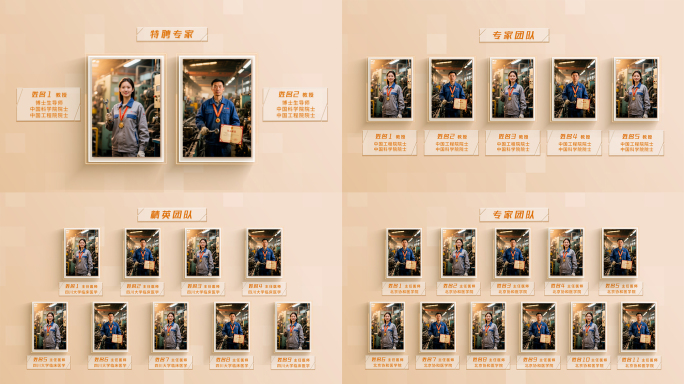 颁奖科技照片墙图片展示人物介绍AE模板