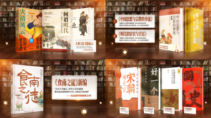 书籍书本图书介绍展示ae模板