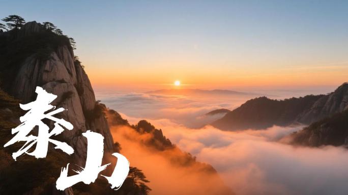 泰山日出云海 泰山航拍风光
