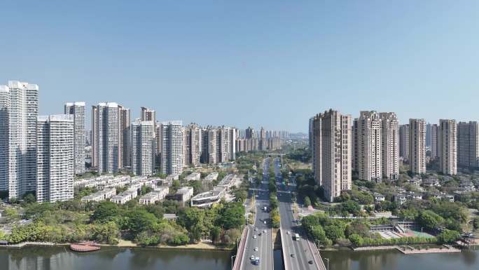 惠州金山湖城市建筑航拍