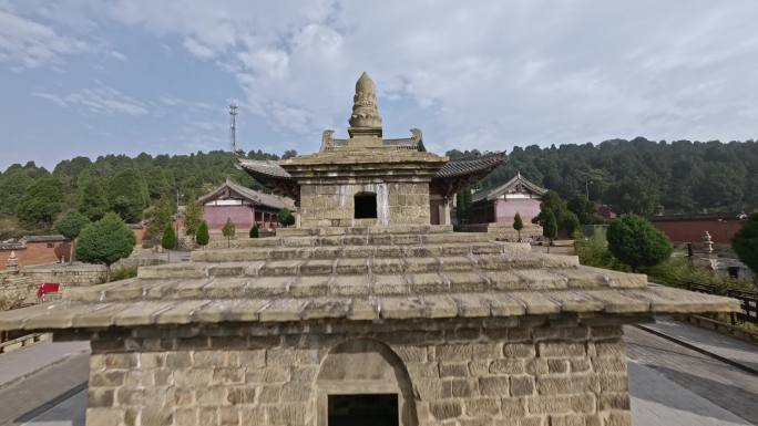 法兴寺寺庙雕塑屋檐古风祈福许愿