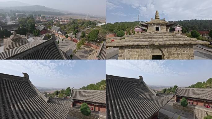 法兴寺寺庙雕塑屋檐古风祈福许愿
