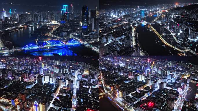 兰州夜景航拍延时