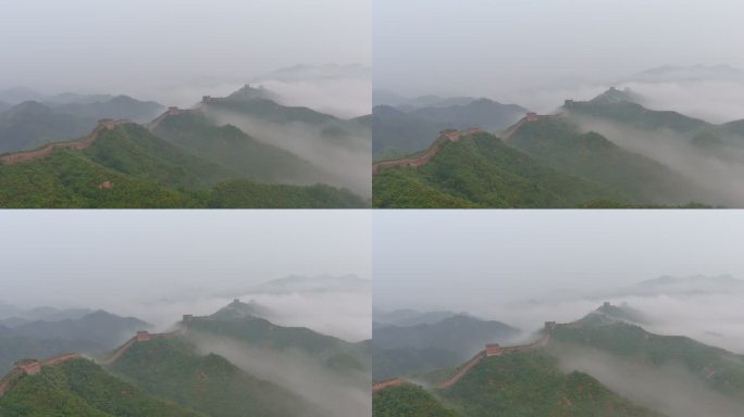 4K航拍金山岭长城云海日出