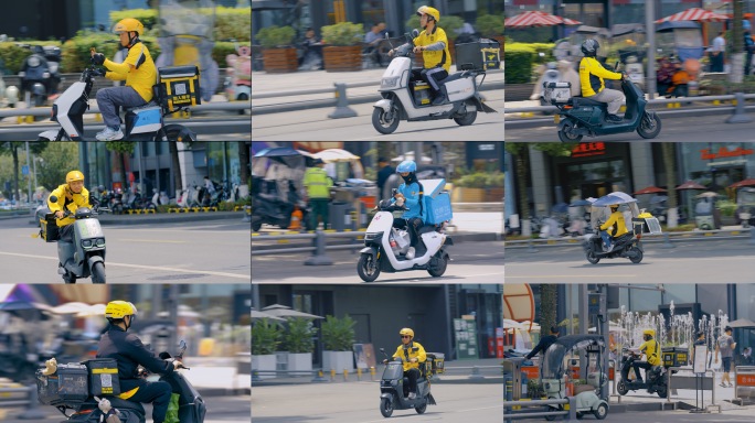 120帧升格外卖员骑手美团饿了么骑手送餐