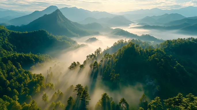 4K航拍森林山林