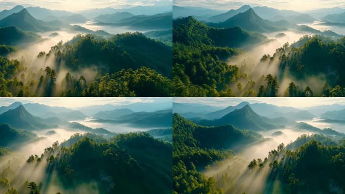 4K航拍森林山林