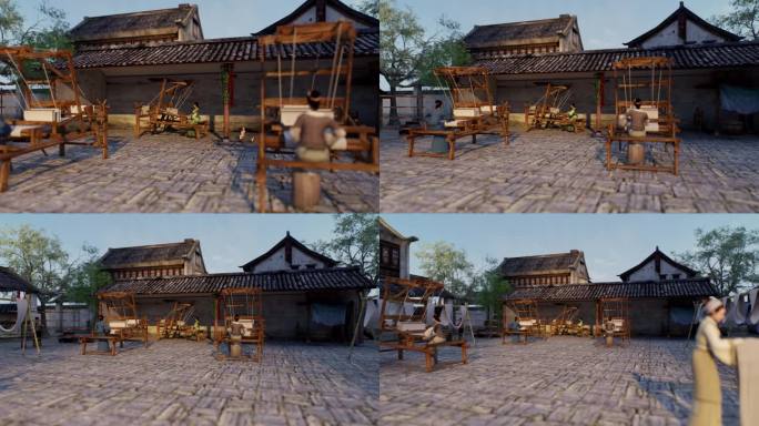 古代织布