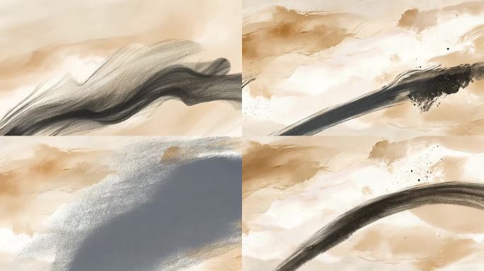 水墨笔刷  水墨笔触 水墨动画 国潮水墨