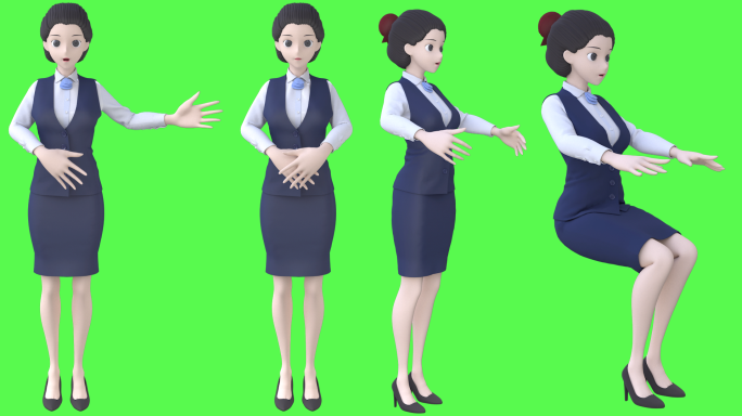 银行女员工mg动画