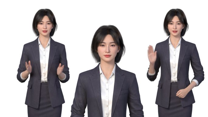 虚拟数字人商务女士主持人讲解展示动画