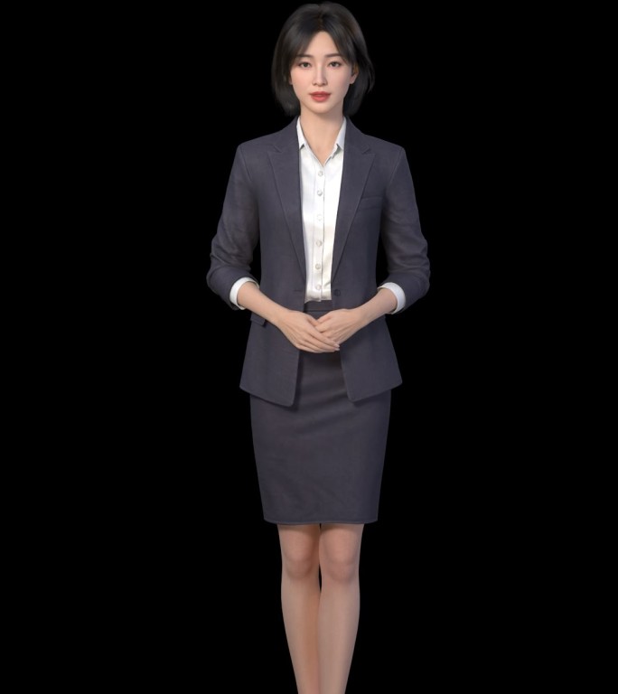 虚拟数字人商务女士主持人讲解展示动画
