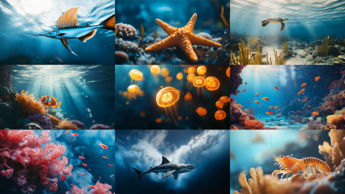 海底世界海洋生物自然生态环境合集