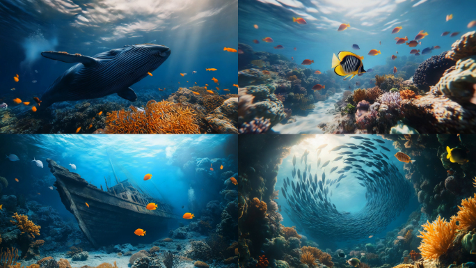 海底世界海洋生物自然生态环境合集