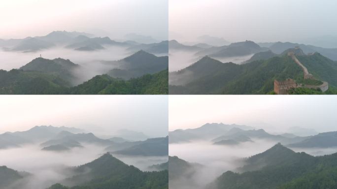 长城云海 震撼 大气 4K延时 航拍