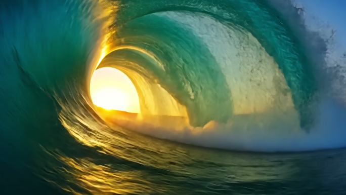 海浪大海日出日落