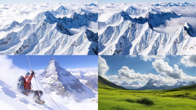 雪山高原攀登登山
