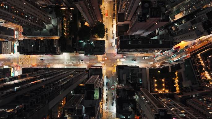 香港城市高楼俯拍