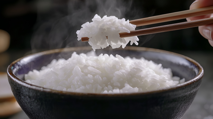 大米水稻稻谷米饭唯美镜头合集大米粮食广告