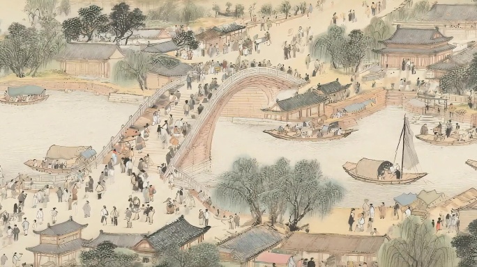 清明上河图古代繁华街景（宽屏）