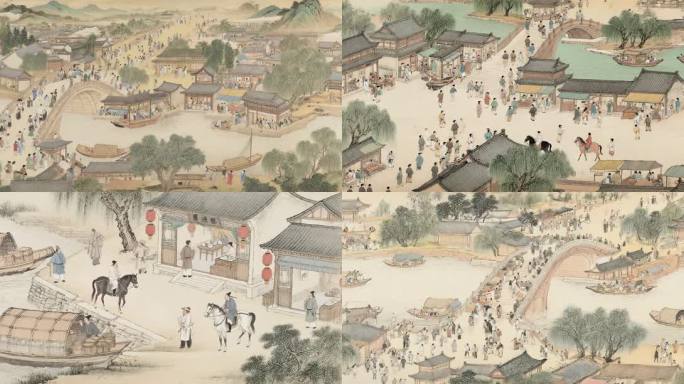 清明上河图古代繁华街景（宽屏）