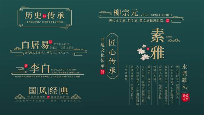 简约古风人名旅游字幕条AE模板