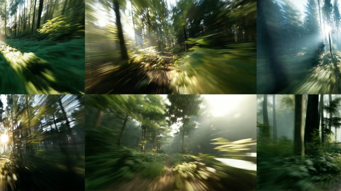 原始森林阳光FPV第一人称视角高速穿越