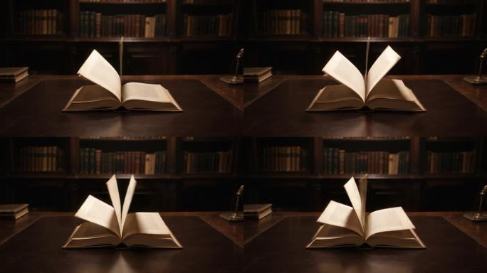 书本翻页 翻开的书 打开的书 桌上的书