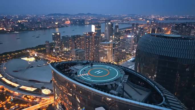 杭州城市航拍杭州世纪中心