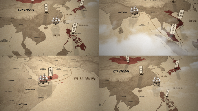 不要插件-古代航海世界地图路线