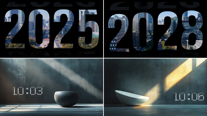 日期年份时间 时钟数字变化 AE模板