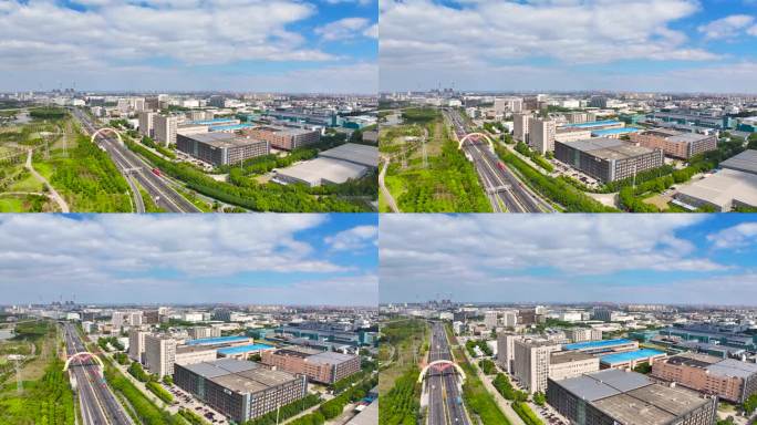 上海自贸区杨高北路立交桥 户外招牌地标