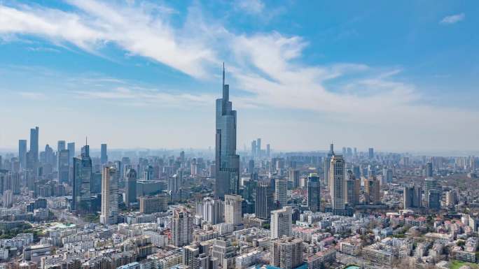 南京市城市地标航拍延时摄影