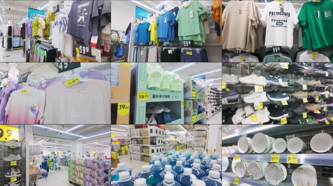 沃尔玛超市购物商场商品陈列零售业货架物品