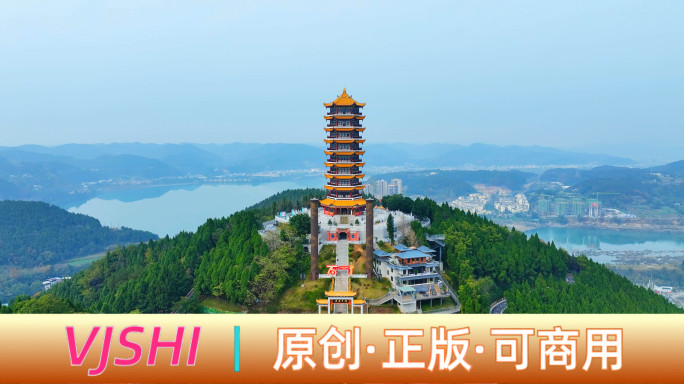 射洪花果山 四川遂宁射洪市花果山景区航拍
