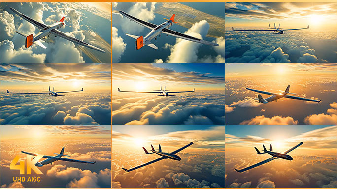 高空高速长航时太阳能无人机新能源全电推进