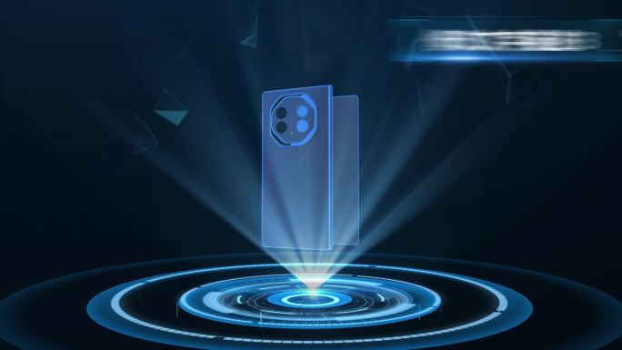 华为折叠手机全息HUD展示AE模板