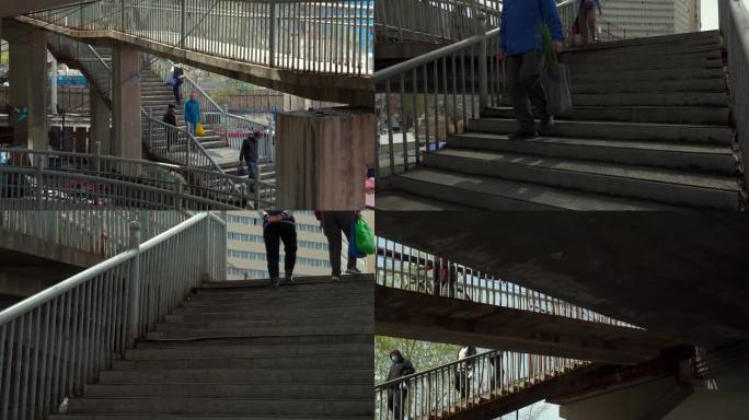 人行跨铁路天桥楼梯民居克俭小区
