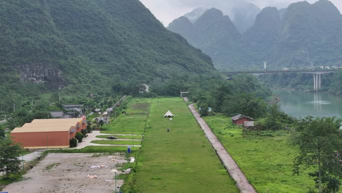 广西红水河都安三岛湾国际度假区航拍空镜