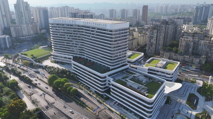 重庆两江新区人民医院航拍延时