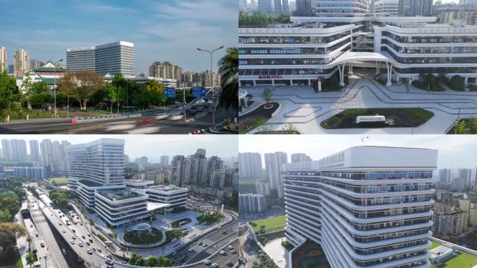 重庆两江新区人民医院航拍延时