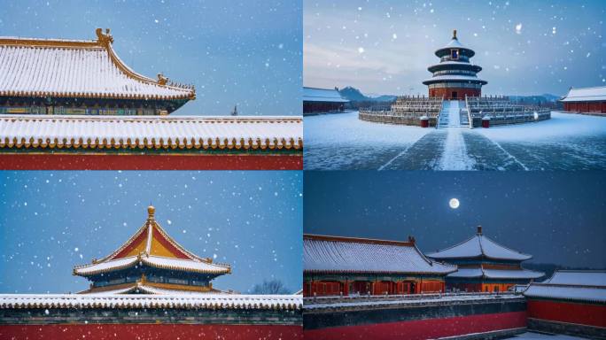 故宫大雪纷飞 北京唯美雪景