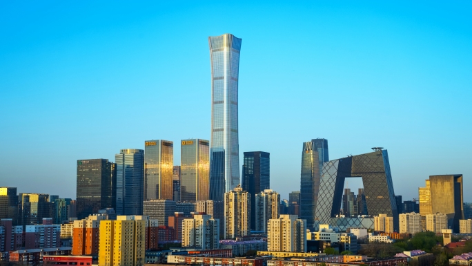 北京CBD日出延时摄影