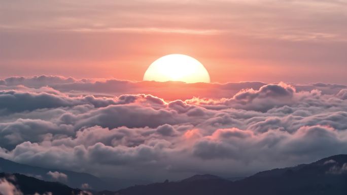 4K希望日出云海日出东方日升太阳晨光希望