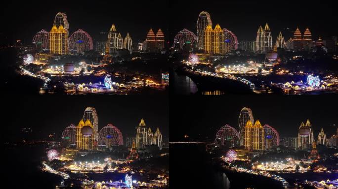 西双版纳景洪市澜沧江告庄灯光夜市夜景