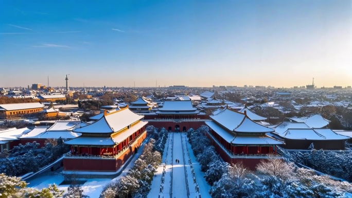 故宫初雪 紫禁城大雪纷飞 唯美雪景