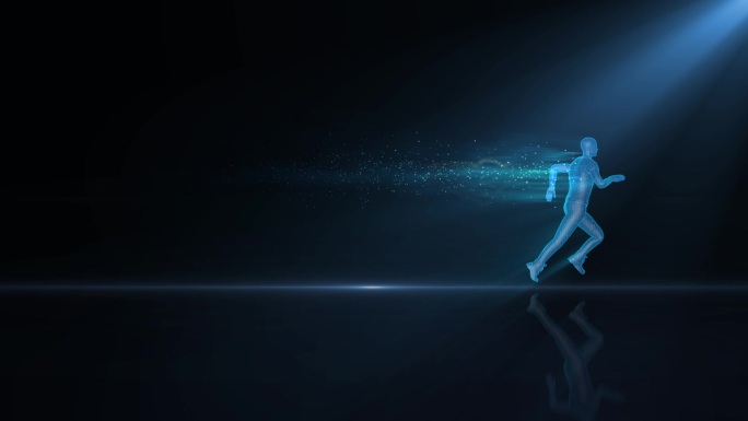科技人物奔跑（带C4D模型）